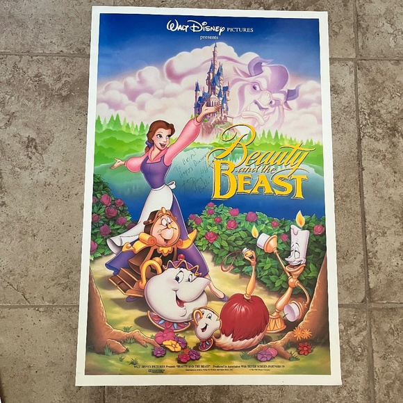 Autographed Beauty and the Beast Numbered Movie Poster- Paige O'Hara, Belle